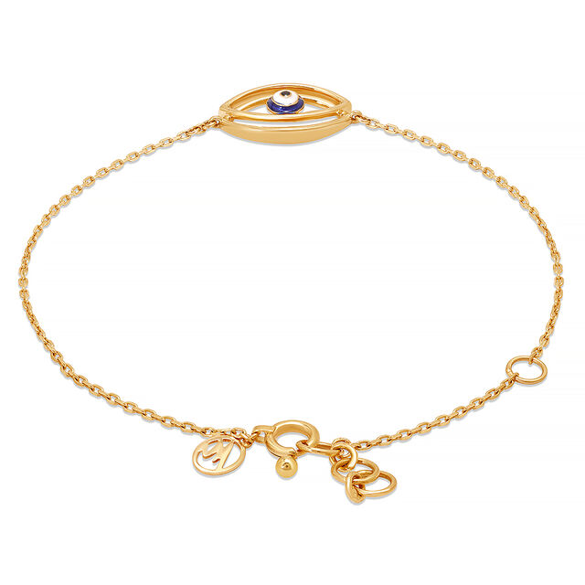 14KT Yellow Gold Layered Evil Eye Bracelet 3
