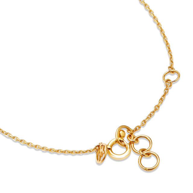 18KT Yellow White Gold Multi Charm Evil Eye Bracelet 6