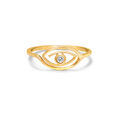 18KT Yellow Gold Concentric Evil Eye Finger Ring 4
