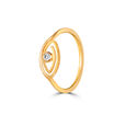 18KT Yellow Gold Concentric Evil Eye Finger Ring 5