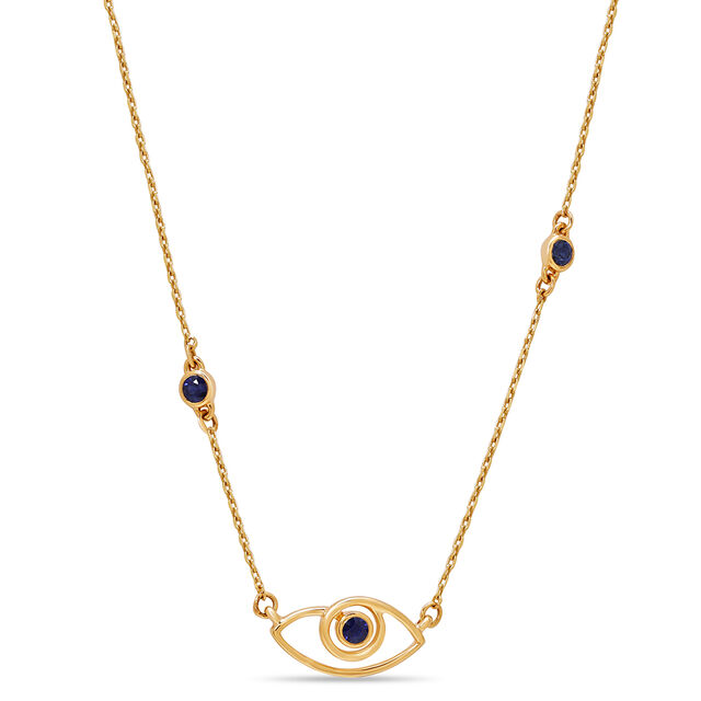 14KT Yellow Gold Minimalist Evil Eye Necklace 3