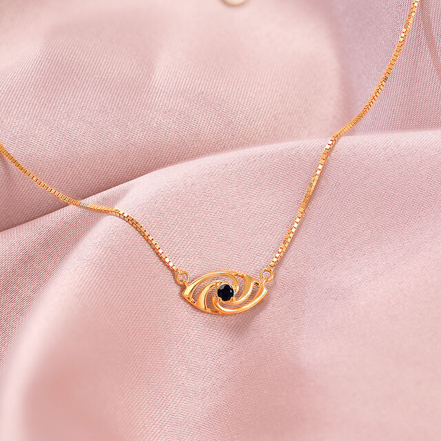 18KT Yellow Gold Divine Evil Eye Necklace 
