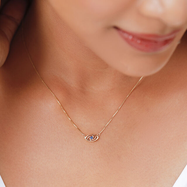18KT Yellow Gold Divine Evil Eye Necklace 2