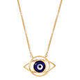 Yellow Gold Geometric Evil Eye Necklace 5