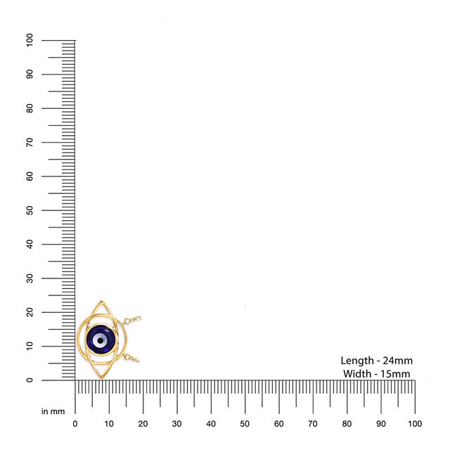 Yellow Gold Geometric Evil Eye Necklace 7