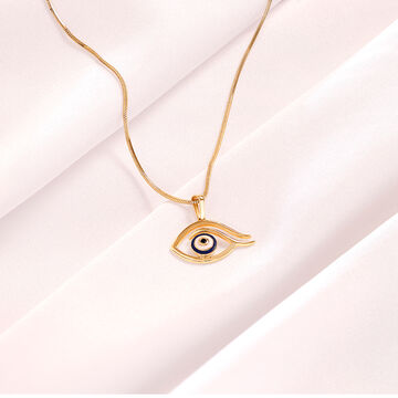 18KT Yellow Gold Minimal Evil Eye Pendant