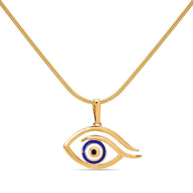 18KT Yellow Gold Minimal Evil Eye Pendant 3