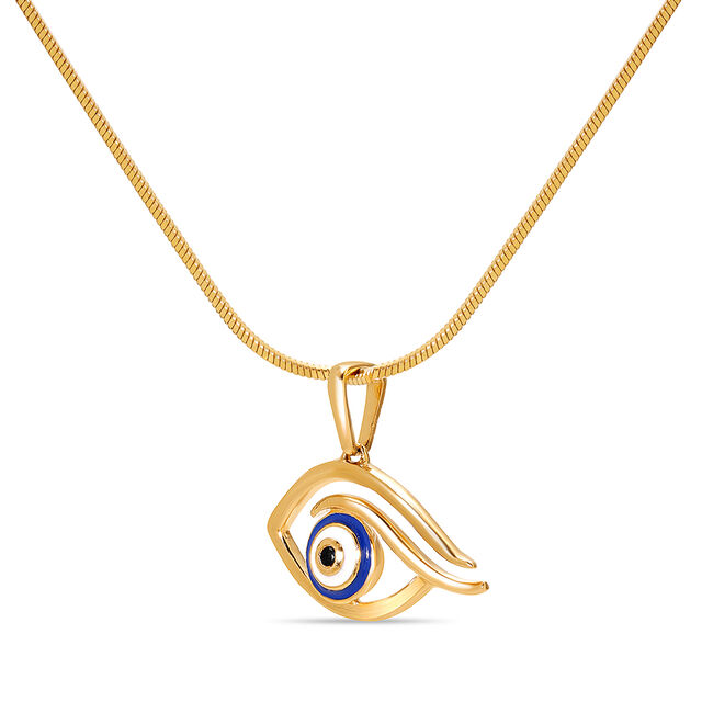 18KT Yellow Gold Minimal Evil Eye Pendant 4