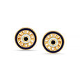 Yellow Gold Wheel of Life Stud Earrings 2