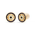 Yellow Gold Wheel of Life Stud Earrings 4