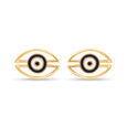 Yellow Gold Geometric Evil Eye Stud Earrings 2