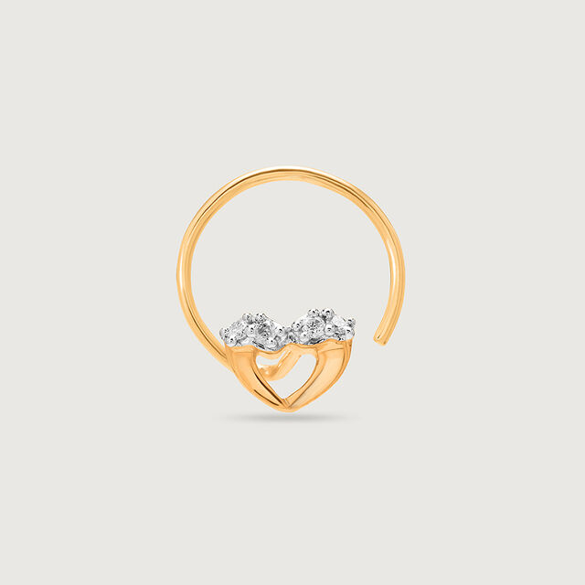18KT Yellow Gold Diamond Nose Pin 