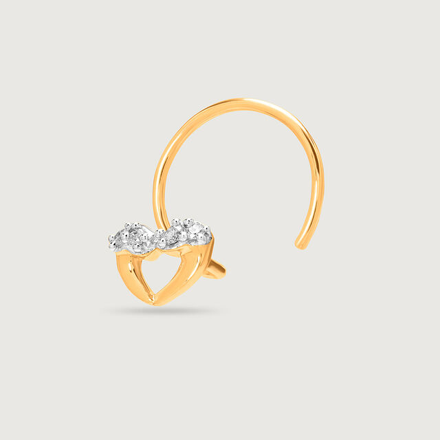 18KT Yellow Gold Diamond Nose Pin 2