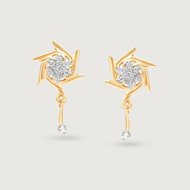 Moonlit Mansions 14KT Nakshatra Drop Earring 