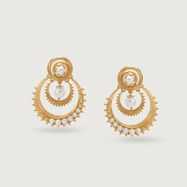 Eclipsing Radiance 14KT Pearl Chandabai Drop Earrings 3