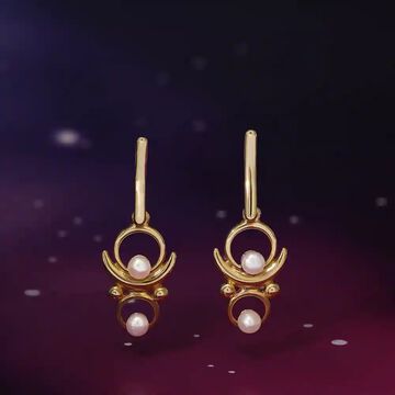Moon shadow Melody 14KT Pearl Drop Earring