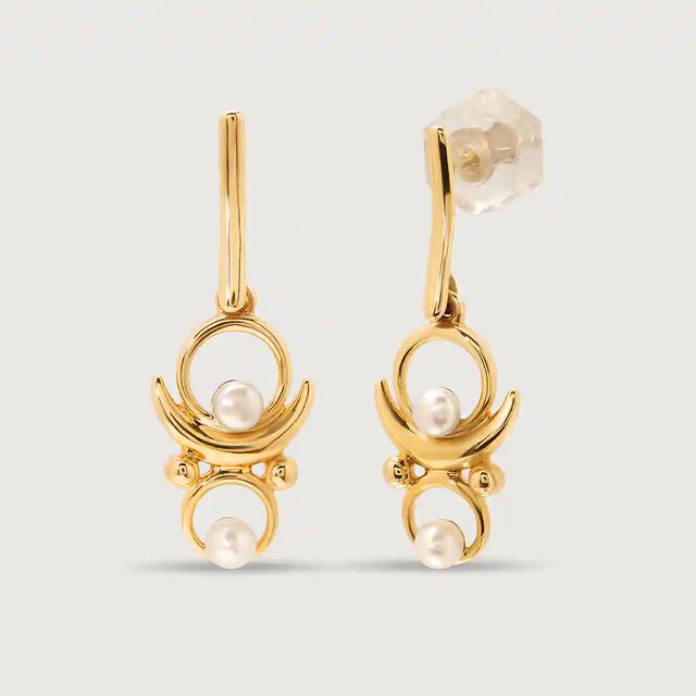 Moon shadow Melody 14KT Pearl Drop Earring 5
