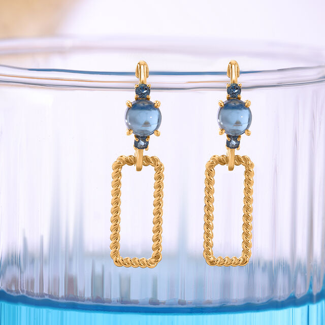 Blue Elixir 18KT London Blue Topaz Drop Earrings 