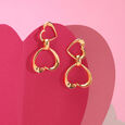 Cupid Edit Dangling Heart 18KT Gold Drop Earrings,,hi-res 