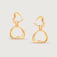 Cupid Edit Dangling Heart 18KT Gold Drop Earrings,,hi-res 3