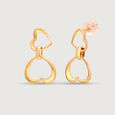Cupid Edit Dangling Heart 18KT Gold Drop Earrings,,hi-res 4