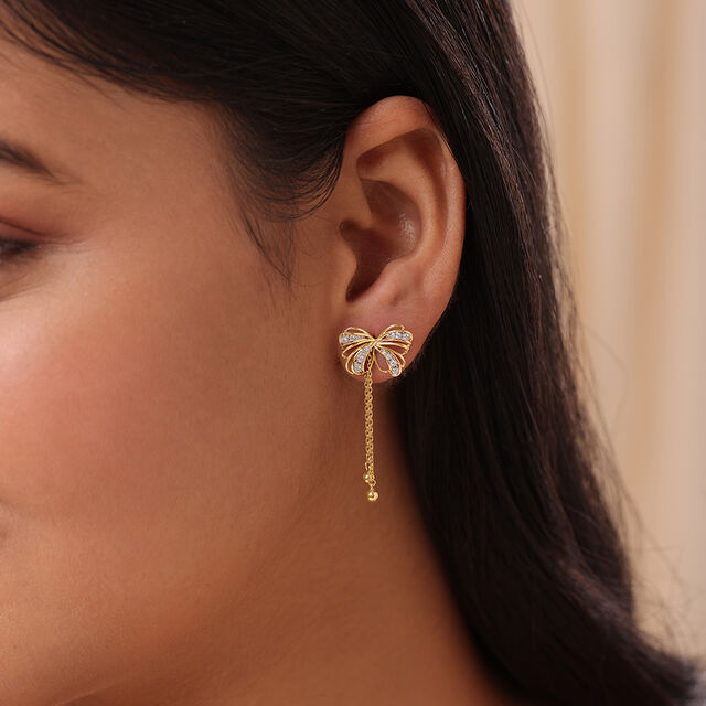 Butterfly Blush 14KT Gold & Diamond Drop Earrings 2