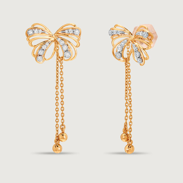 Butterfly Blush 14KT Gold & Diamond Drop Earrings 4