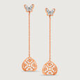 Dazzling Heart 18KT Rose & White Gold Diamond Drop Earrings 3