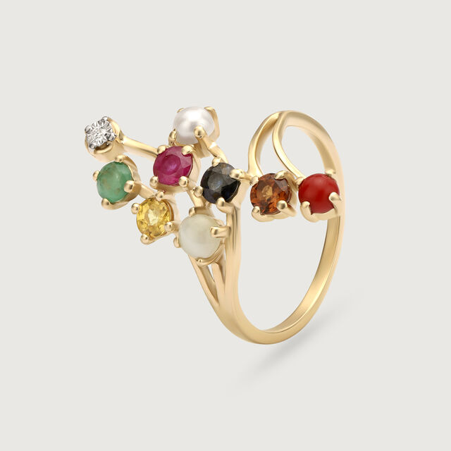 Gemstone Symphony 14KT Navaratna Finger Ring 4