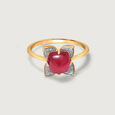 Scarlet Blooms Ruby & Diamond 18KT Finger Ring 3
