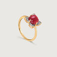 Scarlet Blooms Ruby & Diamond 18KT Finger Ring 4