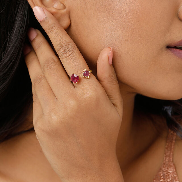 Crimson Clinks  14KT Ruby Finger Ring 2