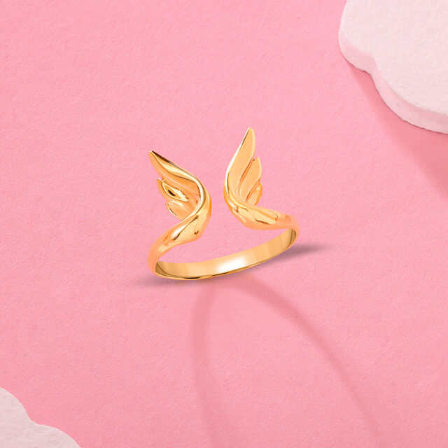 Whimsical Butterfly 18KT Gold Finger Ring for Her 