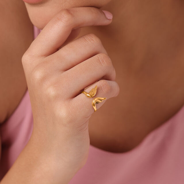 Whimsical Butterfly 18KT Gold Finger Ring for Her 2