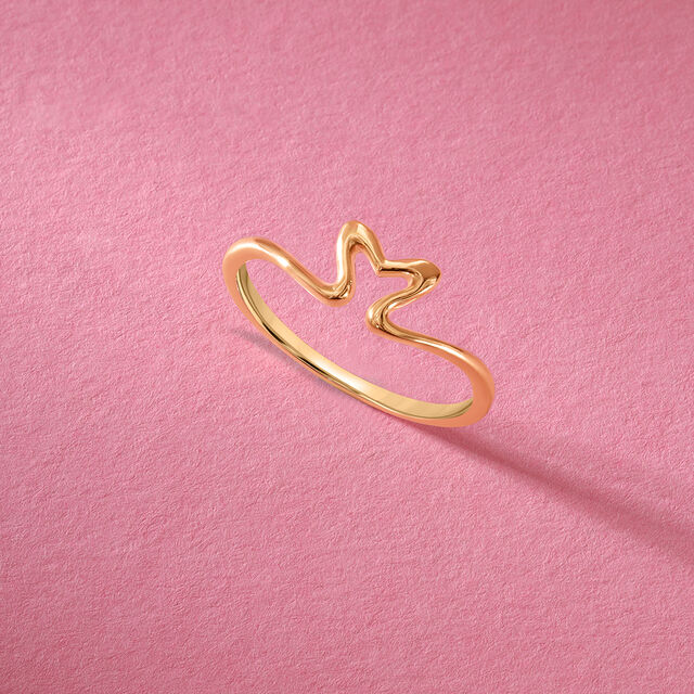 Cupid Edit 18KT Pure Gold Heart Finger Ring,,hi-res 