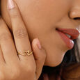 Cupid Edit 18KT Pure Gold Heart Finger Ring,,hi-res 2