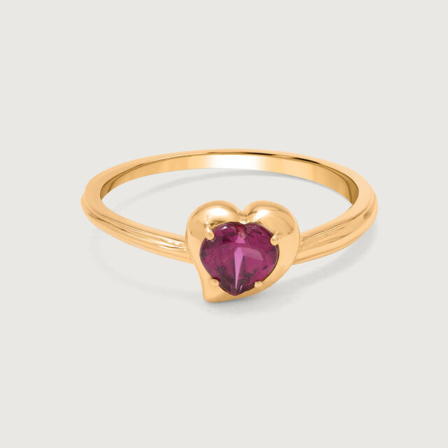 Valentine's Veil 18KT Gold & Pink Garnet Finger Ring 4