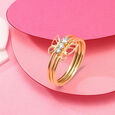 Butterfly Kiss 18KT Gold & Diamond Finger Ring,,hi-res 