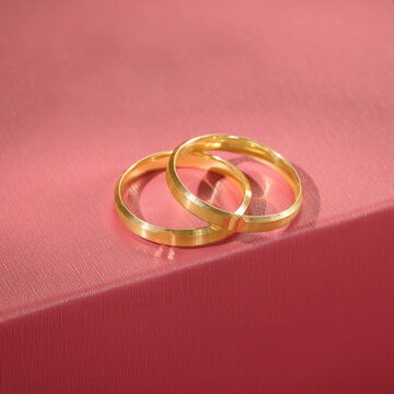 Soulmate Band 18KT Gold Couple Ring -Single Piece