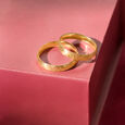 Soulmates Signature Bands 18KT Gold Couple Ring -Single Piece 2