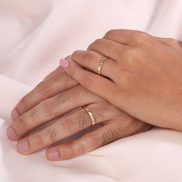 Togetherness Band 18KT Gold & Diamond Couple Ring-Single Piece 2