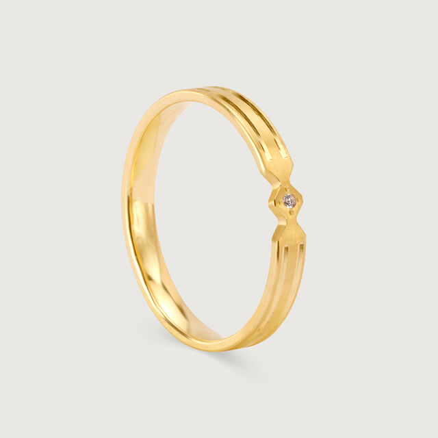 Eternal Love Band 18KT Gold & Diamond Couple Ring-Single Piece 4