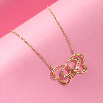 Hearts Symphony 18kt Pure Gold Pendant with Chain