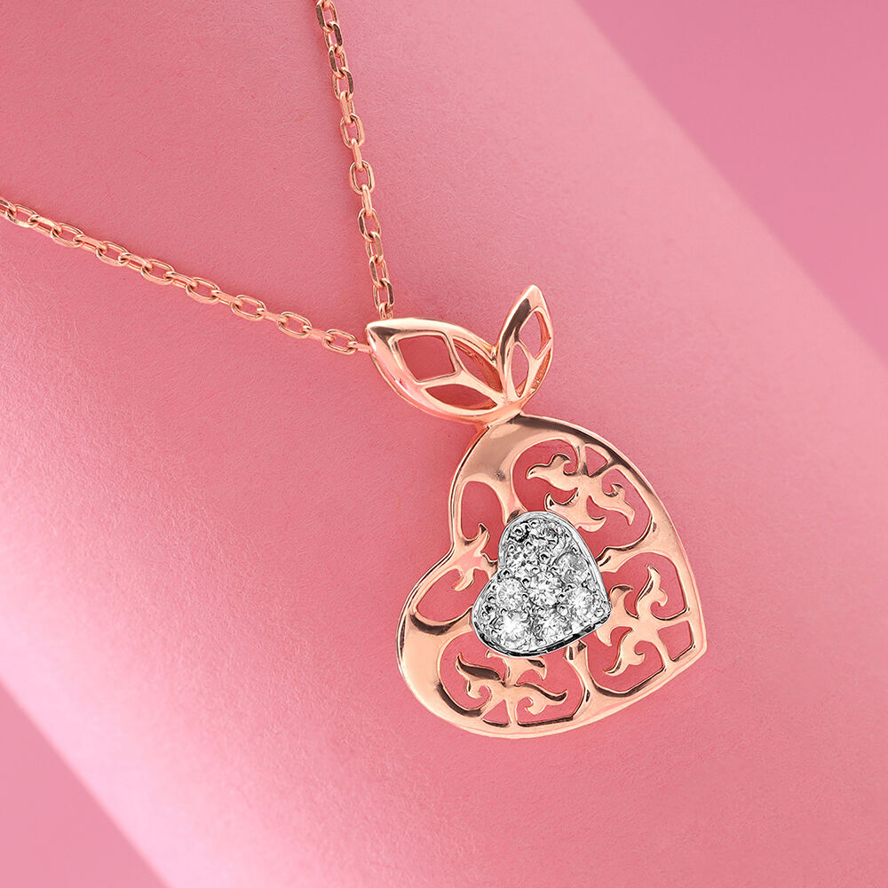 Rose gold diamond heart pendant store