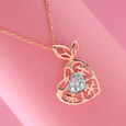 Dazzling Heart 18KT Rose & White Gold Diamond Pendant with Chain 