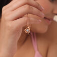 Dazzling Heart 18KT Rose & White Gold Diamond Pendant with Chain 2