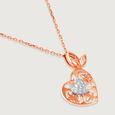 Dazzling Heart 18KT Rose & White Gold Diamond Pendant with Chain 4