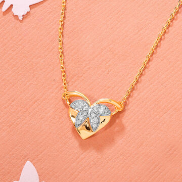 Ballet of Heart 18KT Gold Chain & Diamond Pendant with chain