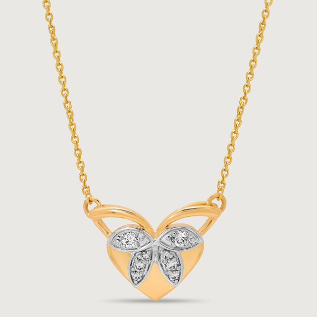 Ballet of Heart 18KT Gold Chain & Diamond Pendant with chain,,hi-res 4