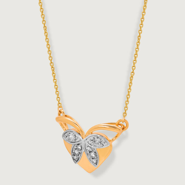 Ballet of Heart 18KT Gold Chain & Diamond Pendant with chain,,hi-res 5